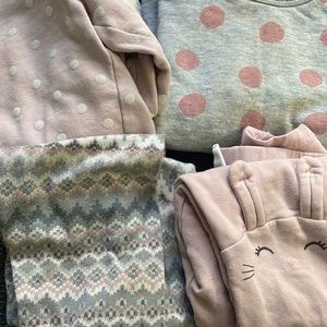 Pink gray toddler legging sweater bundle 4T
